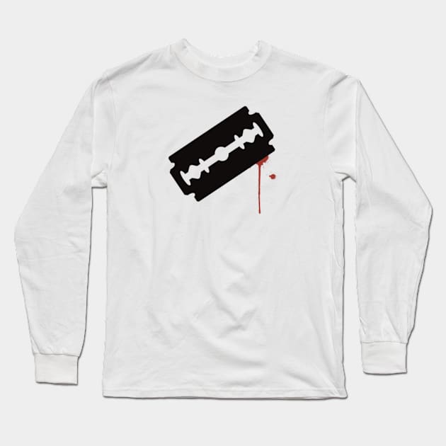 Razor blade blood drop (small) Long Sleeve T-Shirt by SeveralDavids